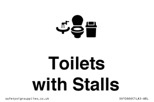 Toilets: Stalls and Wash Basin with Sanitary Bin